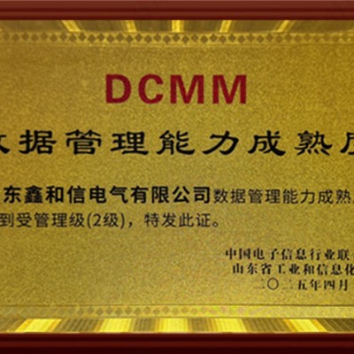 山東鑫和信電氣有限公司通過(guò)CMM數(shù)據(jù)管理能力成熟度評(píng)估